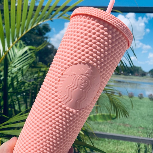 Starbucks Accessories - Starbucks 2020 Baby Pink Soft Touch Studded Tumbler Cold Cup Venti 24oz US HTF